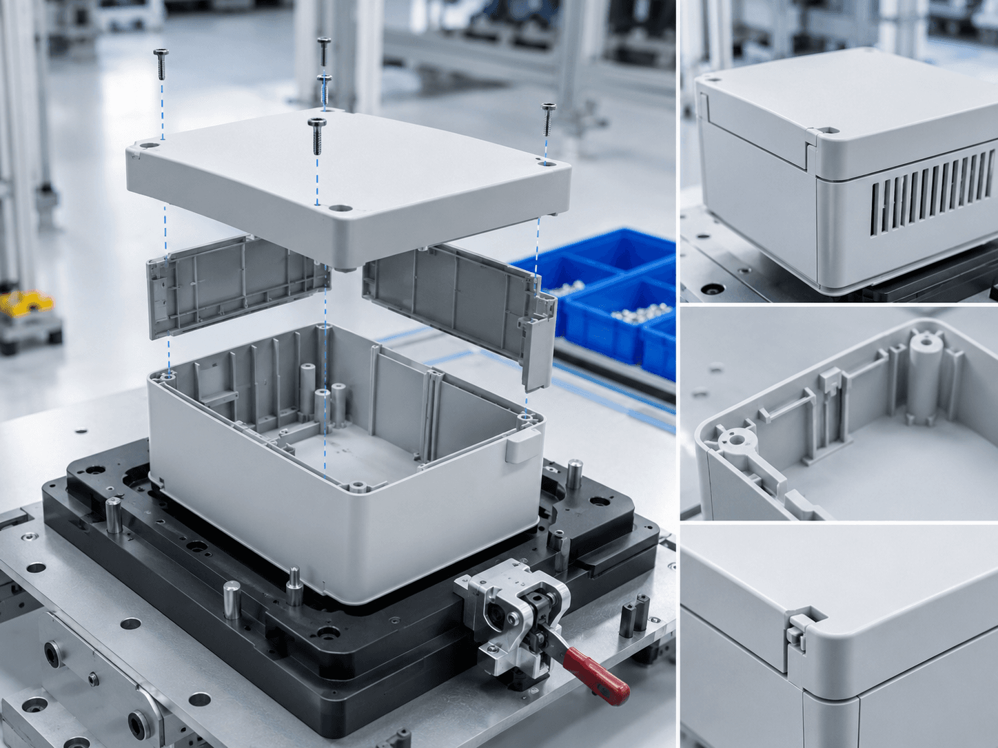 Engineer reviewing injection molding design on CAD