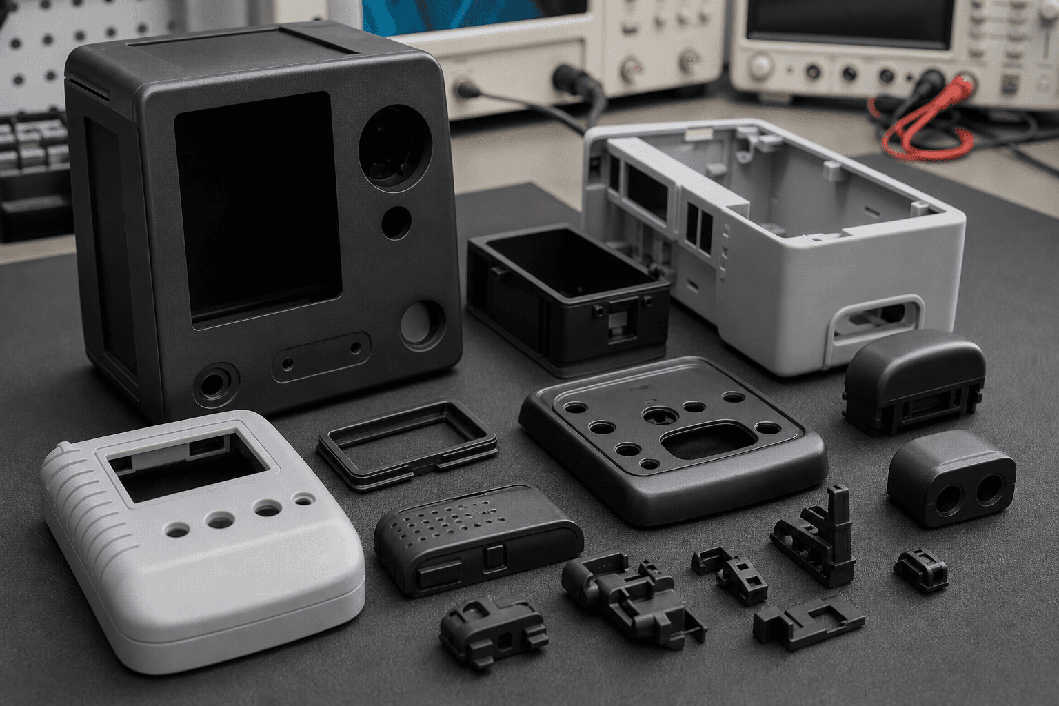 Molded electronic housings with board standoff features