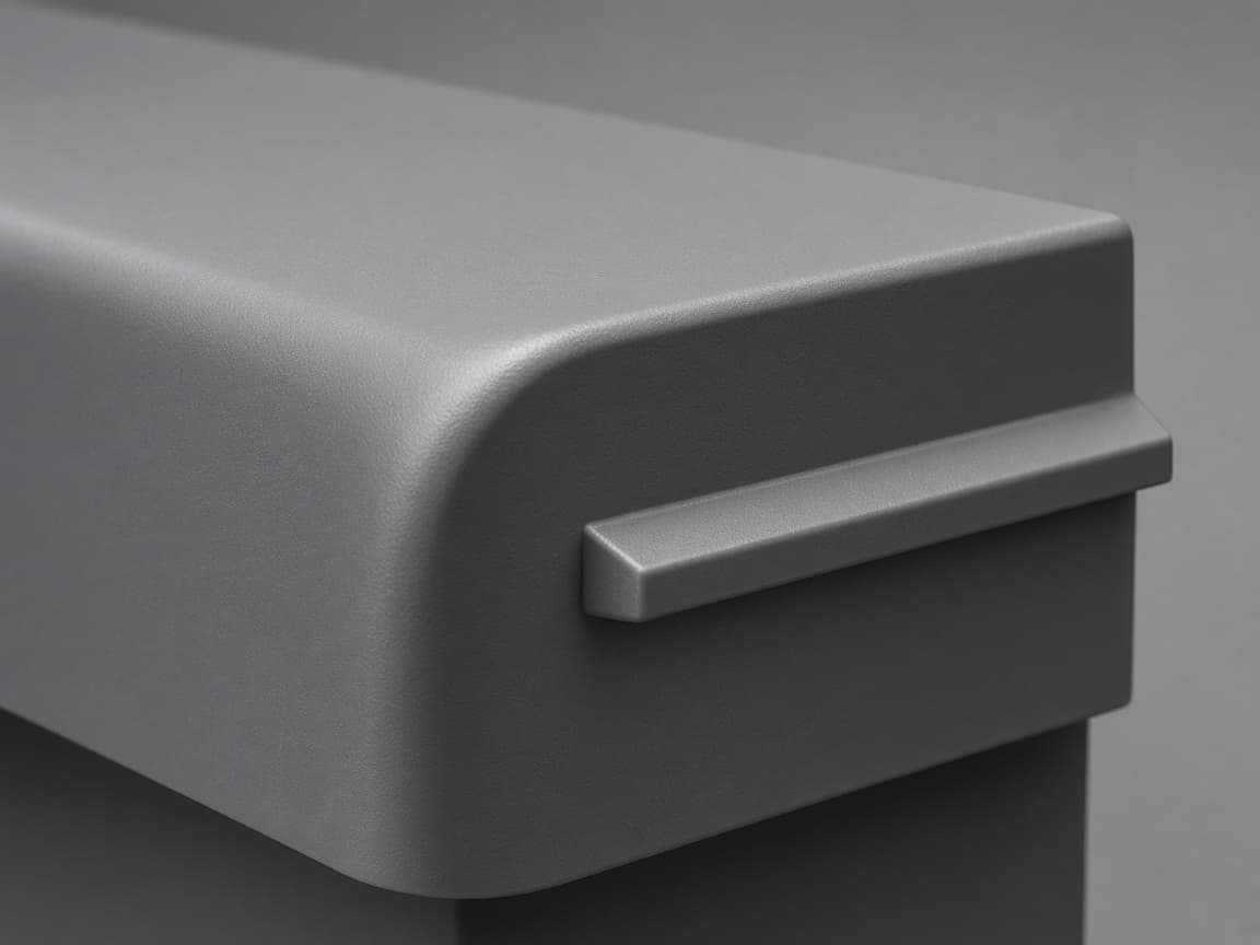Close-up of a molded corner with a clean radius and a rib
