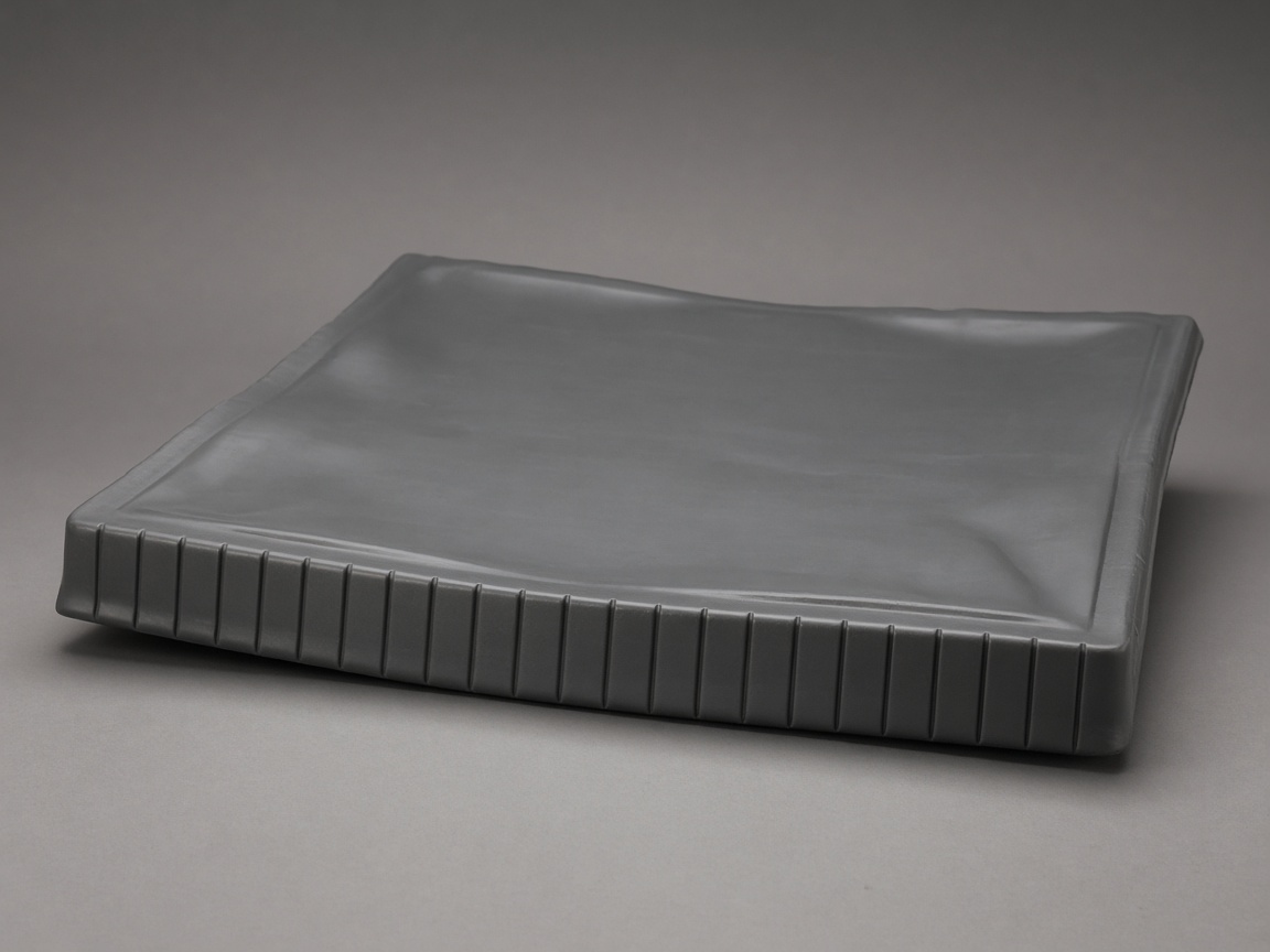 Molded housing with cooling access toward thick bosses and local hot spots.