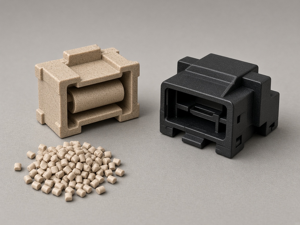 Glass-filled PBT bobbin and housing for micro sensor and connector parts